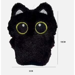Mini Black Cat Plush Keychain – 10cm Kawaii Stuffed Animal Toy with Scarf